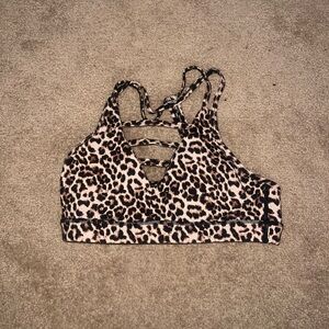ZYIA Active Leopard Print Grid Sports Bra